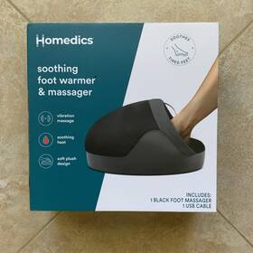 Homedics 031262112958 Homedies Soothing Foot Warmer And Massager Vibrating Black Usb Plush New