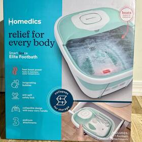 Fb-510h-2 Homedics Smart Space Elite Footbath Collapsible Design Heat Boost Power Bubbles