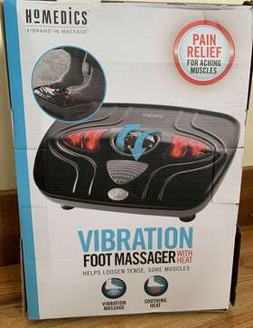 Fmv-400hj-bk Homedics Vibration Foot Massager - Portable Massage Machine With Heat