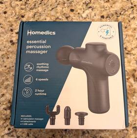 Hhg-307-bk Homedics Essential Percussion Massager Cordless Rechargeable Portable New
