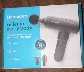 Hhg-681a-2 Homedics Therapist Select Prime Percussion Massage Gun Black 3 Attachments