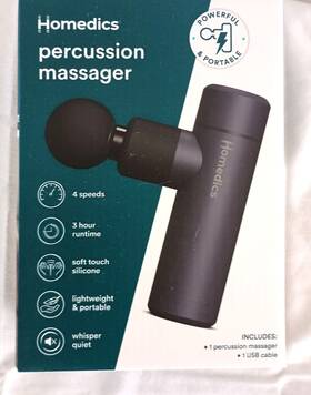 Hhp-735hj Homedics Nib Rebound Essential Percussion Cordless Rechargeable Massage Gun