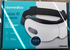 Spe-110h-2 Homedics Heated Eye Massager Relax Renew White Cordless Bluetooth Music