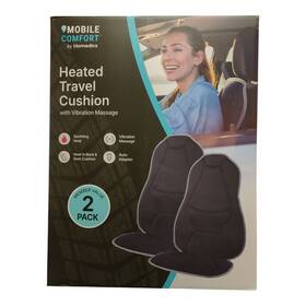 Ta-vc-117h-dp Homedics Heated Travel Cushion With Vibration Massage Black 2pk