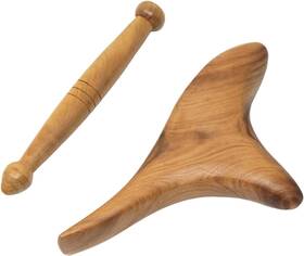 Honbay 726084640092 2pcs Reflexology Tools Wood Body Massager Triangle Gua Sha Board Scraping