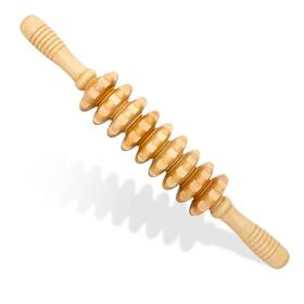 Wood-1 Hthlng Wooden Fascia Massage Roller Handheld Myofascial Release Wood