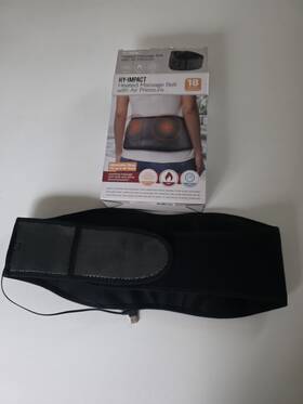03325 Hy-impact Heated Air Pressure Massage Belt For Back Usb Cordless Black
