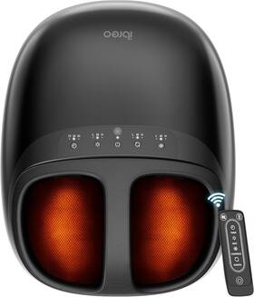 Ibreo 850075293261 Shiatsu Foot Massager With Heat Deep Kneading Air Compression Remote - Black