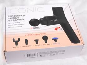 8298jcp Iconic Fitness Percussion Muscle Massager Gun With 5 Heads 6 Speeds Black - New