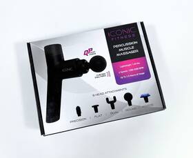 9588jcp Iconic Fitness Percussion Muscle Massager Gun With 5 Heads 6 Speeds New Open Box