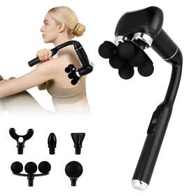 Iebilif D-dyy251207 Massage Gun With Extension Handle Handheld Foot Back Neck Black