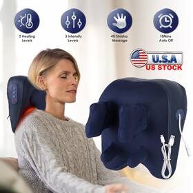 Imountek 730056004041 4d Shiatsu Neck Shoulder Massager Cordless Heat And Kneading Pillow Home Car Use