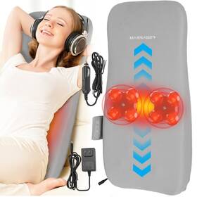 Imountek 730056004300 New Shiatsu Full Back Massager With Heat 3d Deep Tissue Kneading Massage Pillow