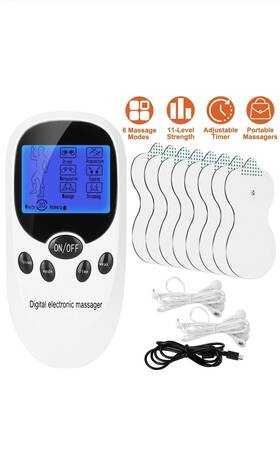 Imountek 731716345597 Electric Muscle Stimulator Dual Channels Pulse Massager Pain Relief Rapy Tens