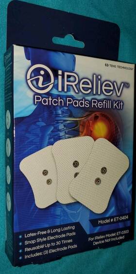 Et-0404 Ireliev Patch Pads Refill Kit Reusable 3 Inch X 2 New Sealed Free Shpn