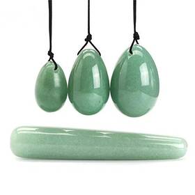 Jade 818807861566 Aitelei 4pcs Set Yoni Eggs Stick3 Pcs Drilled Natural Green Aventurine Q