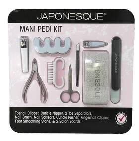 Japonesque 639428593568 Salon Quality Mani Pedi Kit 11 Pieces Open Box