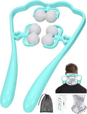 Bl001 Jaungen Upgrade Neck Massager For Pain Relief Deep Tissue 6 Balls Massag