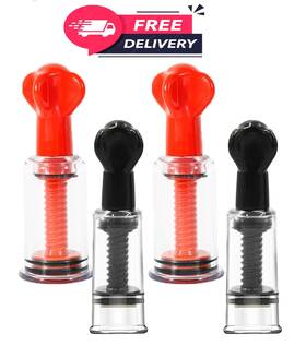 2pcsred Jesakmie Nps-03 4pcs 2 Size Nipple Sucker For Flat Or Inverted 2pcsblack