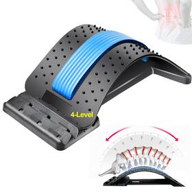 Jnater C008-1 Back Stretcher For Lower And Upper Pain Relief - 4-level Lumbar Black