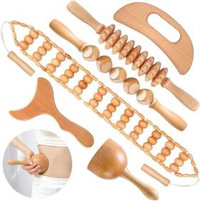Juanwan 726084983670 10-in-1 Wood Therapy Massage Tools Massager Wooden For Body Shaping Mas