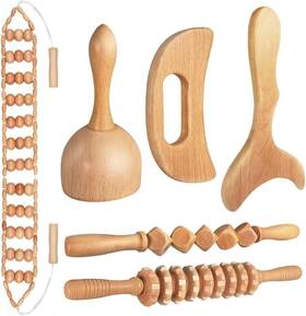 Juanwan 755496145901 10-in-1 Wood Therapy Massage Tools Gua Sha Wooden M01