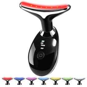Tpml-100 Jurp 7-in-1 Face And Neck Massager Red Light Therapy Fade Wrinkles Tighten Skin-black