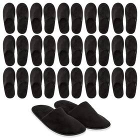 Juvale Lj-yzrtb-053121-01-1 Disposable Slippers For Guests - Plush-lined 12 Women/11 Men Black