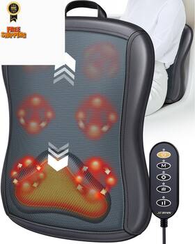 Fe-3307 Jzbrain Shiatsu Back Massager With Heat Up And Down Rolling Black Grey