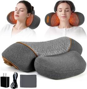 Kk207 Kitcada 3-in-1 Neck Massager Pillow Rechargeable Heating Traction For Sleep No