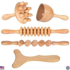 B09j17g68w Komogir 5-in-1 Wood Therapy Massage Tools For Lymphatic Drainage And Body Sculpting