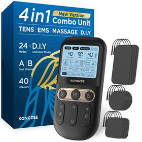 As9026 Kongzee 4 In 1 - D.i.y And Tens Unit Ems Massage Muscle Stimulator Dual Channel Te