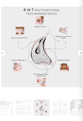 L&l Skin Mio1 L&l Gua Sha Heated Vibrating Face Massager Device White
