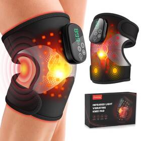 P745978754110 Lanieney Knee Massager With Heat And Red Light Therapy Brace Black