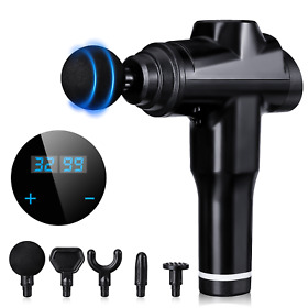 Lcd Electric Percussion Massage Guns Muscle Vibration Pain Relief Therapy Deep T