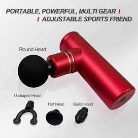 Lfud0068c0002 Lcyindu Red Muscle Massage Percussive Gun Deep Tissue With 4 Heads For Workout Relaxation