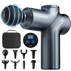 Lek-518x-8 Leercon Massage Gun Deep Tissue Portable With 8 Interchangeable Heads Fo