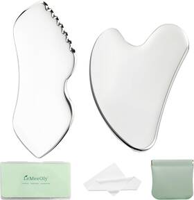 Lemeeoly 313108715784 2pcs Gua Sha Facial Tools Stainless Steel Detailer Guasha Set For Face Neck Na
