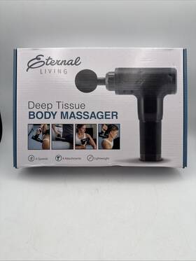 Lifestyle 750253940140 Eternal 6 Speed Deep Tissue Gun Body Massager 4 Attachments Nib Unused