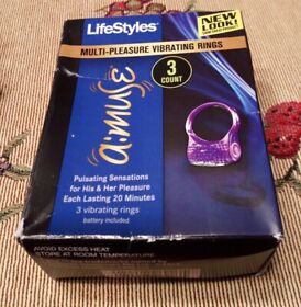Lifestyles Amuse Multi Pleasure Pulsating Sensations Vibrating Rings 3 Ct