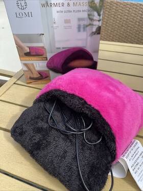 Lomm1507 Lomi Heated Foot Warmer And Massager With Ultra Plush Microfleece New In Box