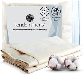 B0dgw63pfw London Linens 100% Natural Cotton Flannel 4 Pieces Castor Oil Pack Wrap For Liver Detox. Un