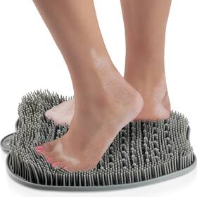 Love Lori 841507111277 Premium Shower Foot Scrubber - Non Slip Suction Cups Grey