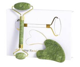 Ysam0707 Lsxkamix Jade Roller Gua Sha Tools - Nature Facial Tool Skin Tightening Face