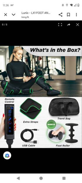 Lx10-green Lunix Lx1 Cordless Leg Foot Calf Air Compression Massager New Sealed