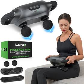 Lx26b Lunix Lx26 2-head Professional Deep Tissue Massage Gun Chiropractic Massager Fsa