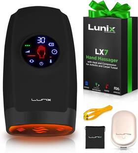 M0024 Lunix Lx7 Electric Hand Massager With Compression And Touchscreen For Arthritis