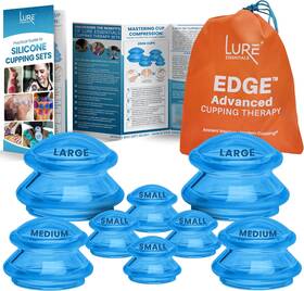 Lure Essentials 445057321358 Edge Silicone Cupping Set Kit For Massage Therapy Long Lasting Cups