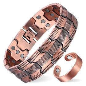 Cb031 Magenergy Copper Bracelet For Men 3x Strength Magnetic With 99.99%