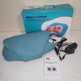 M-d008 Magic Mackers Makers Shiatsu Massage Pillow With Soothing Heat For Neck Shoulders Back